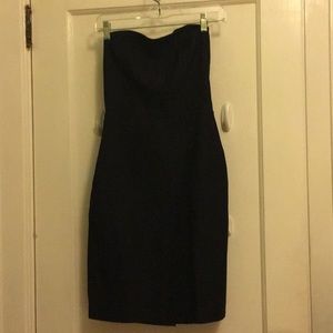 Navy blue strapless body con dress- barely worn